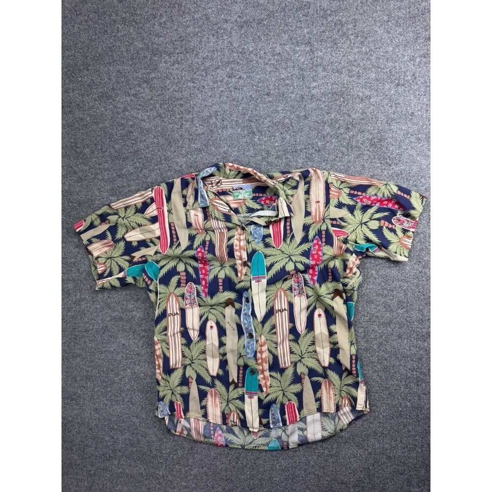 Vintage Reyn Spooner Hawaiian Shirt Men's S Button Up Short Sleeve Long‎ Boards